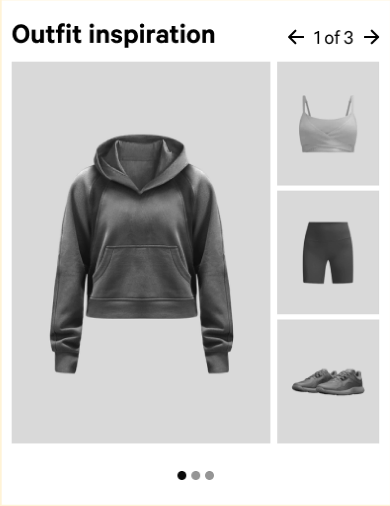 The grid creates hierarchy between the seed item and supporting pieces